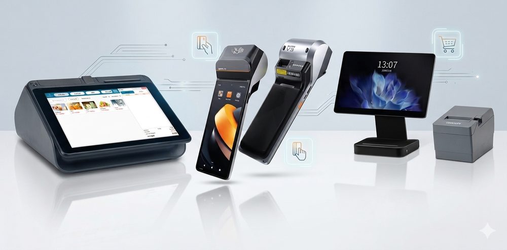 Tech Cafe POS works on Sunmi handheld, Android tablet and standard thermal printers